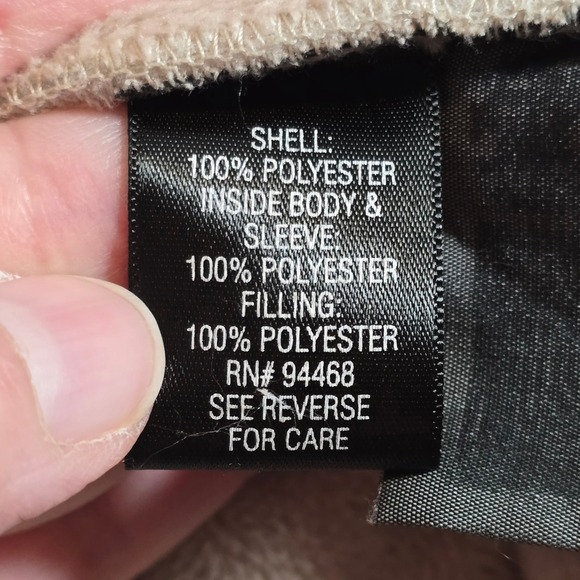 Croft & Borrow Quilted Jacket Lined Women's Size L Beige Velvet Trim Pockets - Picture 8 of 9